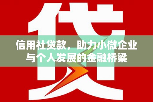 湖内信用社贷款，助力小微企业与个人发展的金融桥梁
