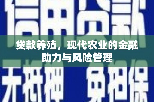 湖内贷款养殖，现代农业的金融助力与风险管理