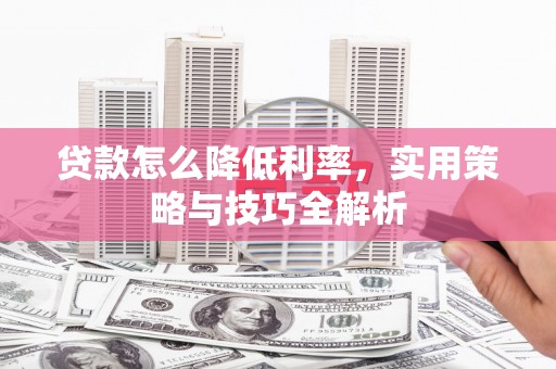 湖内贷款怎么降低利率，实用策略与技巧全解析
