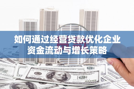 湖内如何通过经营贷款优化企业资金流动与增长策略