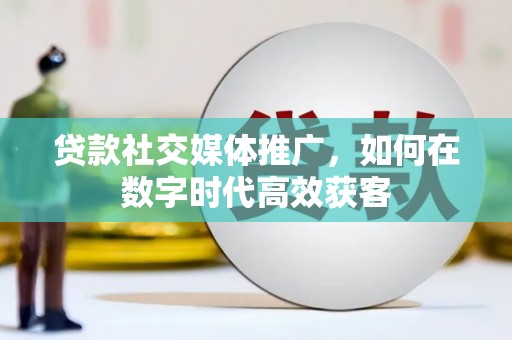 湖内贷款社交媒体推广，如何在数字时代高效获客