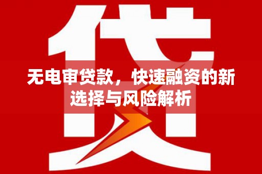 湖内无电审贷款，快速融资的新选择与风险解析