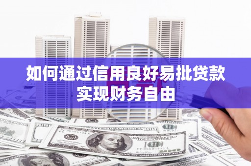 湖内如何通过信用良好易批贷款实现财务自由