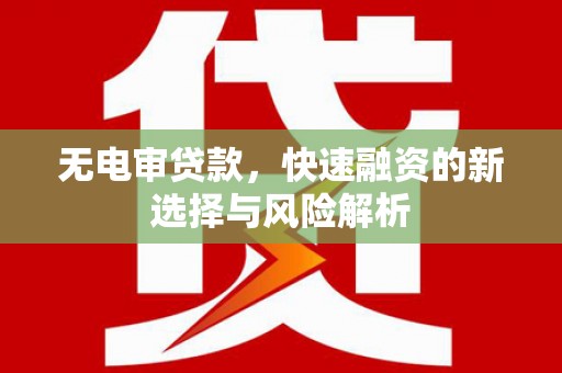 湖内无电审贷款，快速融资的新选择与风险解析