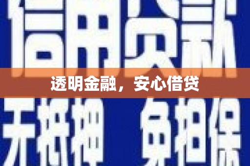 湖内透明金融，安心借贷