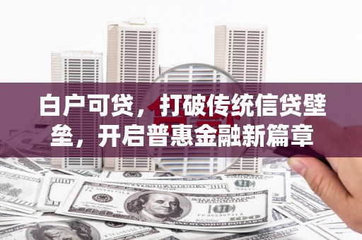 湖内白户可贷，打破传统信贷壁垒，开启普惠金融新篇章
