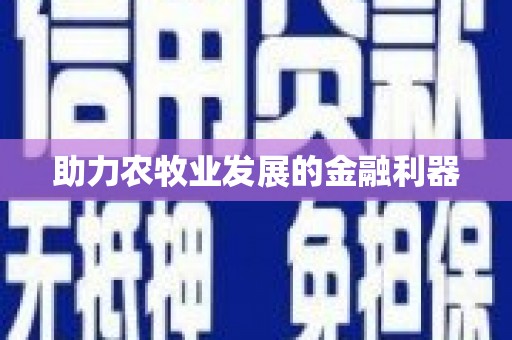 湖内助力农牧业发展的金融利器