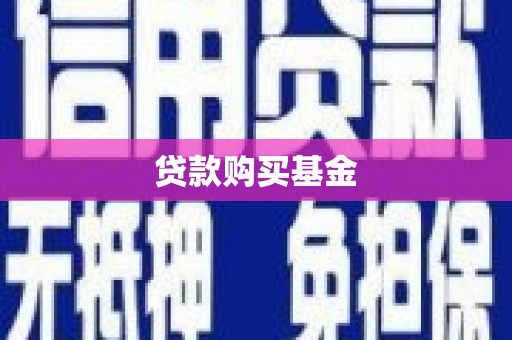 湖内贷款购买基金